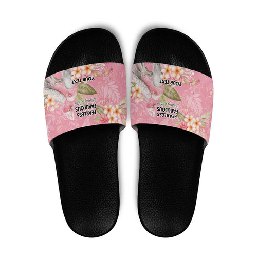Personalised Galah Cockatoo Fighting in Pink Slide Sandals Australian Breast Cancer Spirit - Aussie Hoodie