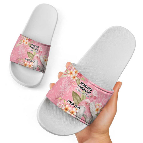 Personalised Galah Cockatoo Fighting in Pink Slide Sandals Australian Breast Cancer Spirit - Aussie Hoodie