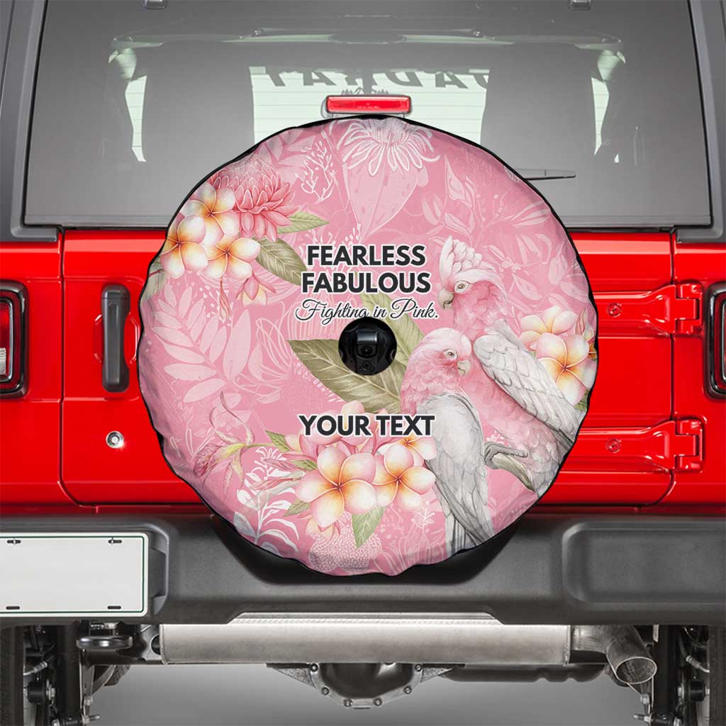 Personalised Galah Cockatoo Fighting in Pink Spare Tire Cover Australian Breast Cancer Spirit - Aussie Hoodie