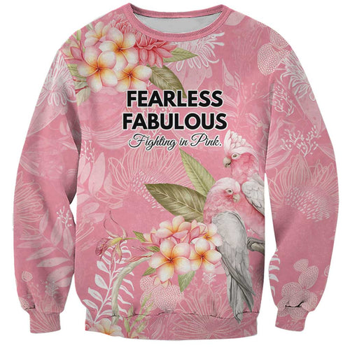 Personalised Galah Cockatoo Fighting in Pink Sweatshirt Australian Breast Cancer Spirit - Aussie Hoodie