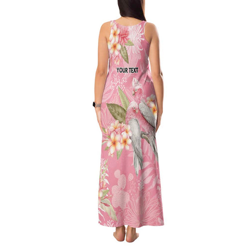 Personalised Galah Cockatoo Fighting in Pink Tank Maxi Dress Australian Breast Cancer Spirit - Aussie Hoodie