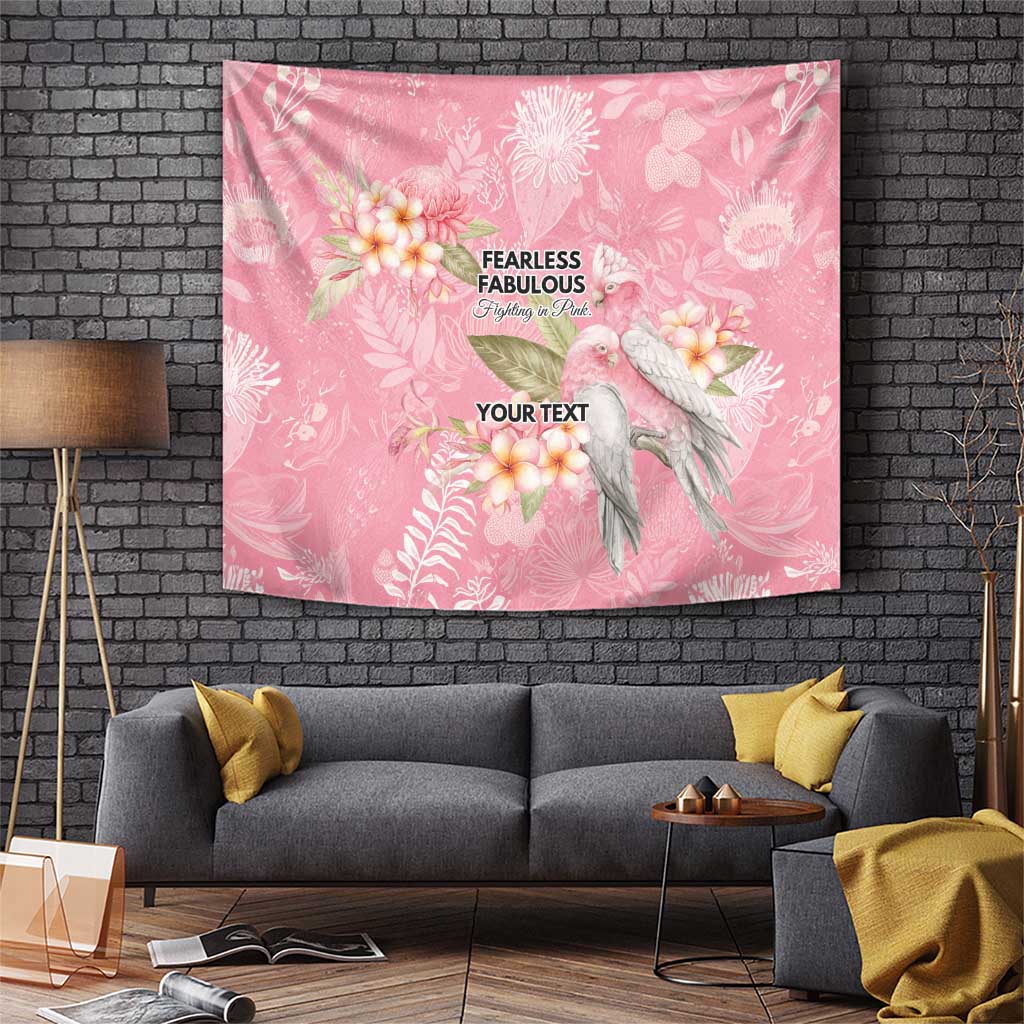 Personalised Galah Cockatoo Fighting in Pink Tapestry Australian Breast Cancer Spirit - Aussie Hoodie