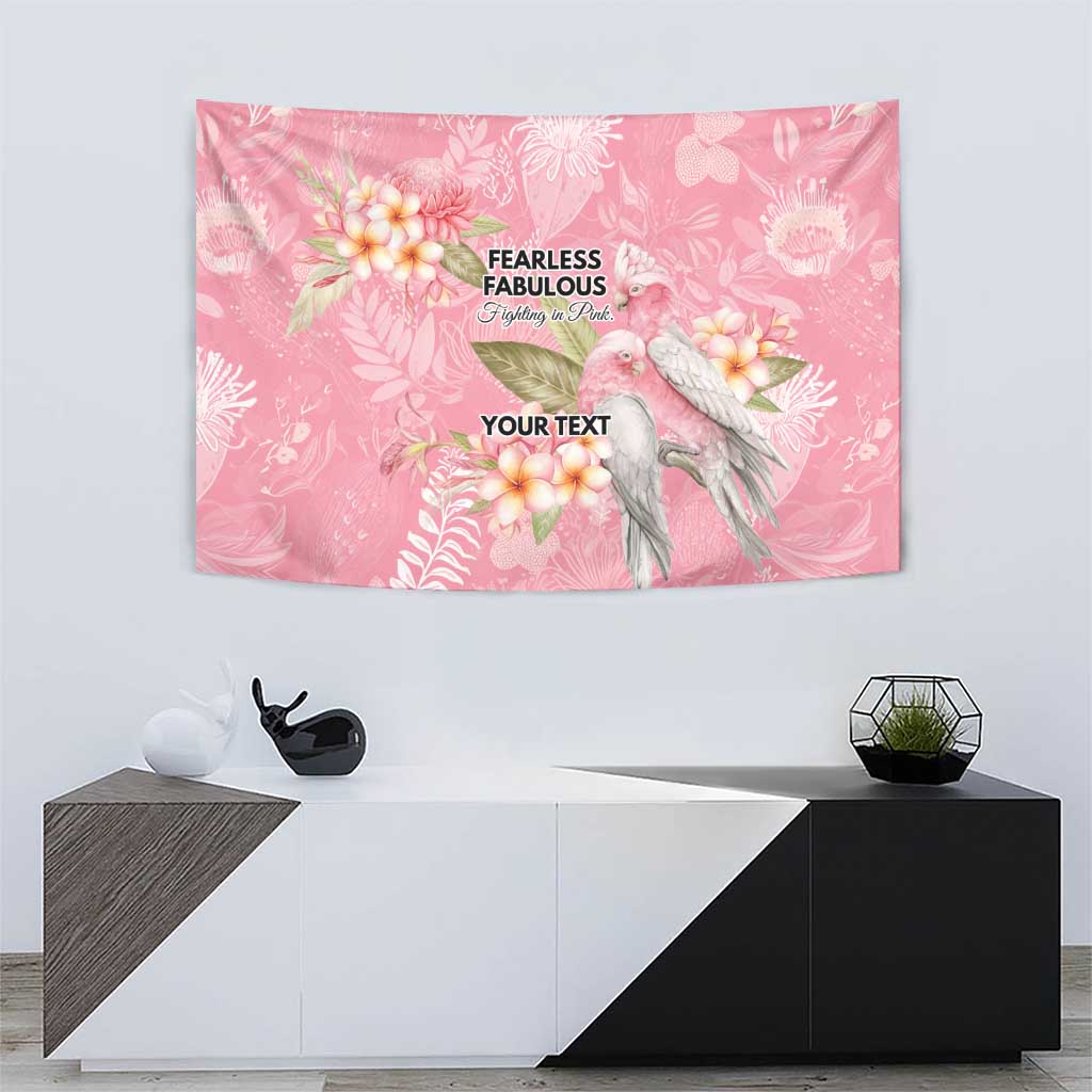 Personalised Galah Cockatoo Fighting in Pink Tapestry Australian Breast Cancer Spirit - Aussie Hoodie