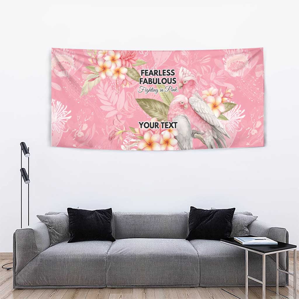 Personalised Galah Cockatoo Fighting in Pink Tapestry Australian Breast Cancer Spirit - Aussie Hoodie