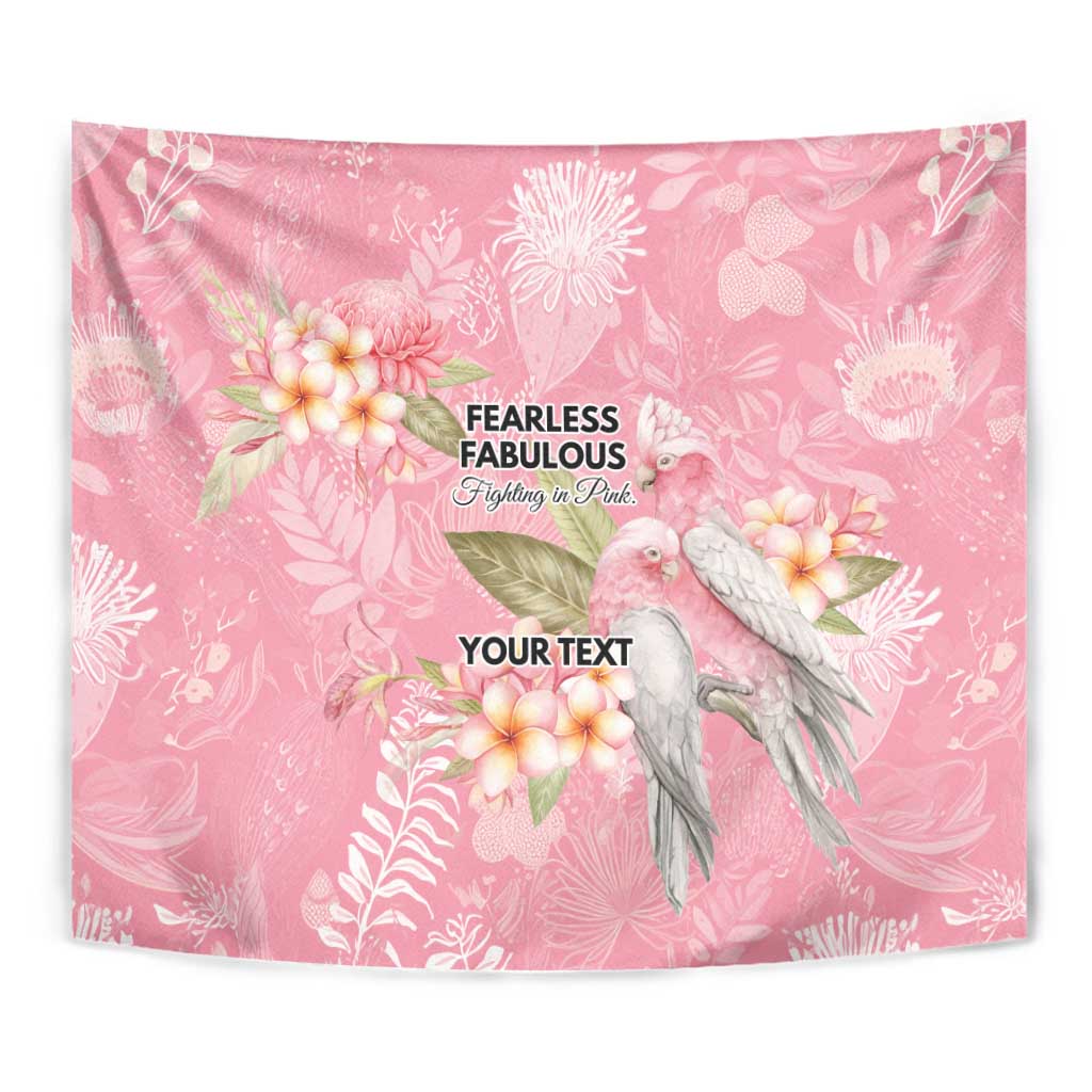 Personalised Galah Cockatoo Fighting in Pink Tapestry Australian Breast Cancer Spirit - Aussie Hoodie