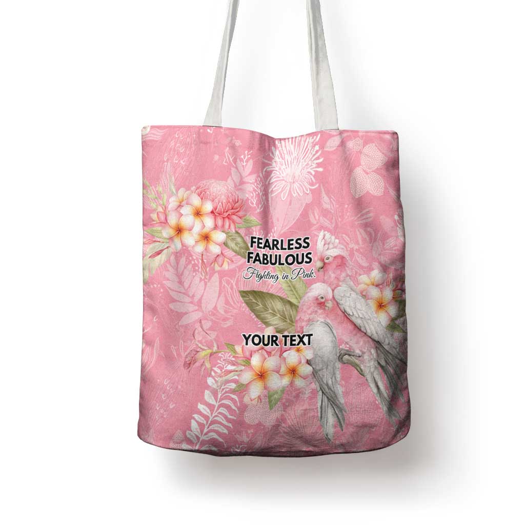 Personalised Galah Cockatoo Fighting in Pink Tote Bag Australian Breast Cancer Spirit - Aussie Hoodie