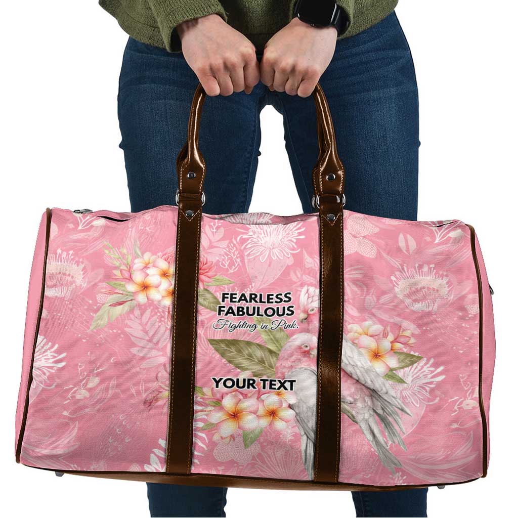 Personalised Galah Cockatoo Fighting in Pink Travel Bag Australian Breast Cancer Spirit - Aussie Hoodie