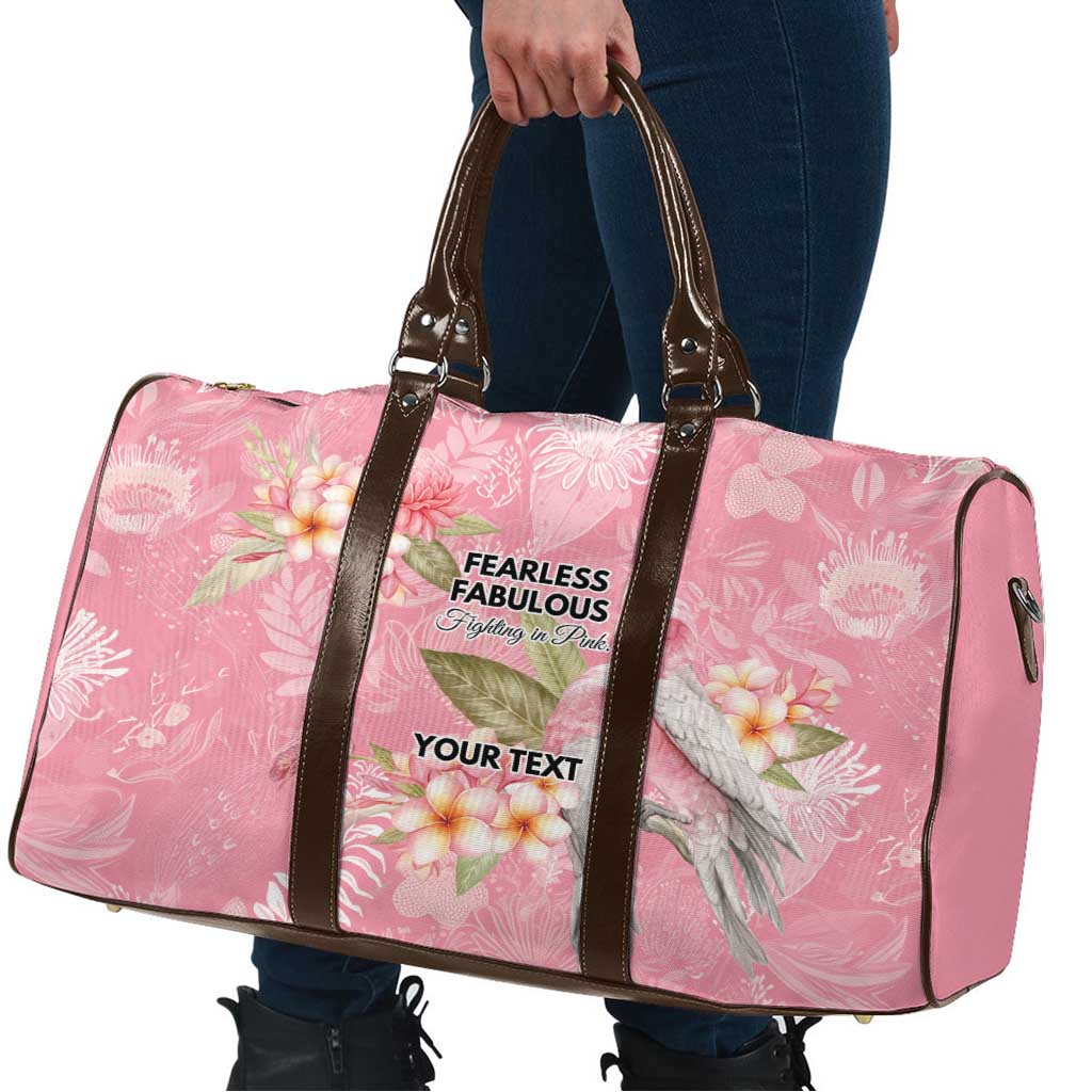 Personalised Galah Cockatoo Fighting in Pink Travel Bag Australian Breast Cancer Spirit - Aussie Hoodie