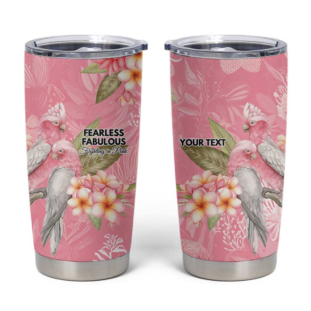 Personalised Galah Cockatoo Fighting in Pink Tumbler Cup Australian Breast Cancer Spirit - Aussie Hoodie