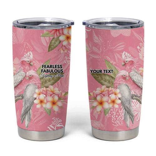 Personalised Galah Cockatoo Fighting in Pink Tumbler Cup Australian Breast Cancer Spirit - Aussie Hoodie