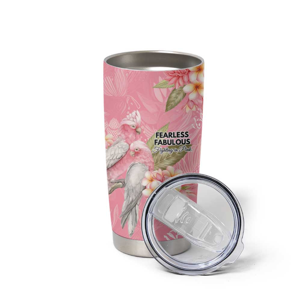 Personalised Galah Cockatoo Fighting in Pink Tumbler Cup Australian Breast Cancer Spirit - Aussie Hoodie