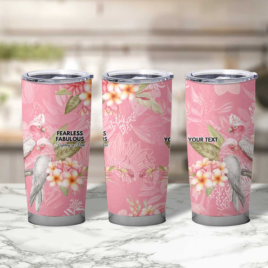 Personalised Galah Cockatoo Fighting in Pink Tumbler Cup Australian Breast Cancer Spirit - Aussie Hoodie