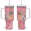 Personalised Galah Cockatoo Fighting in Pink Tumbler With Handle Australian Breast Cancer Spirit - Aussie Hoodie