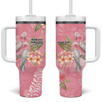 Personalised Galah Cockatoo Fighting in Pink Tumbler With Handle Australian Breast Cancer Spirit - Aussie Hoodie