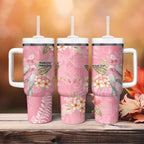Personalised Galah Cockatoo Fighting in Pink Tumbler With Handle Australian Breast Cancer Spirit - Aussie Hoodie