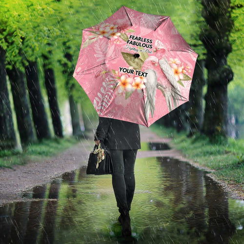 Personalised Galah Cockatoo Fighting in Pink Umbrella Australian Breast Cancer Spirit - Aussie Hoodie
