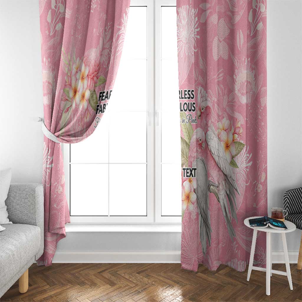 Personalised Galah Cockatoo Fighting in Pink Window Curtain Australian Breast Cancer Spirit - Aussie Hoodie