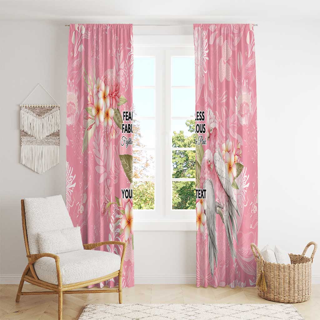 Personalised Galah Cockatoo Fighting in Pink Window Curtain Australian Breast Cancer Spirit - Aussie Hoodie