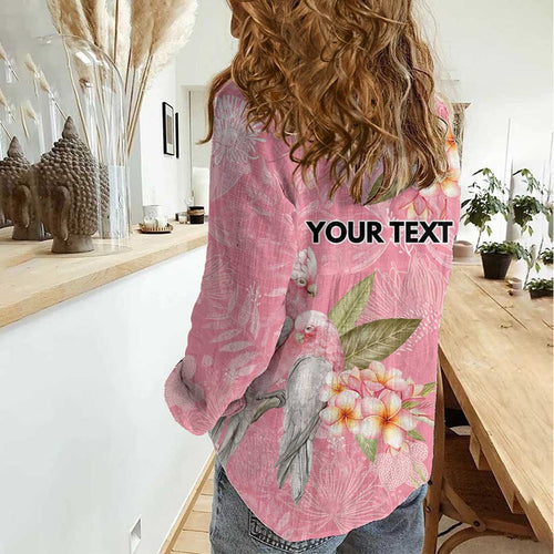 Personalised Galah Cockatoo Fighting in Pink Women Casual Shirt Australian Breast Cancer Spirit - Aussie Hoodie