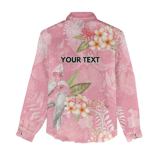 Personalised Galah Cockatoo Fighting in Pink Women Casual Shirt Australian Breast Cancer Spirit - Aussie Hoodie