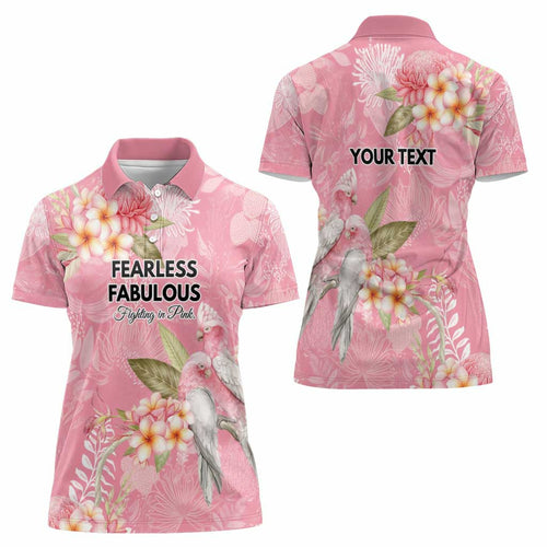 Personalised Galah Cockatoo Fighting in Pink Women Polo Shirt Australian Breast Cancer Spirit - Aussie Hoodie
