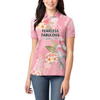 Personalised Galah Cockatoo Fighting in Pink Women Polo Shirt Australian Breast Cancer Spirit - Aussie Hoodie
