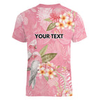 Personalised Galah Cockatoo Fighting in Pink Women V-Neck T-Shirt Australian Breast Cancer Spirit - Aussie Hoodie