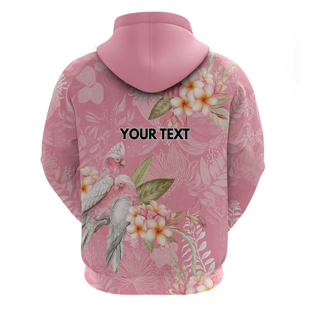 Personalised Galah Cockatoo Fighting in Pink Zip Hoodie Australian Breast Cancer Spirit - Aussie Hoodie