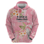 Personalised Galah Cockatoo Fighting in Pink Zip Hoodie Australian Breast Cancer Spirit - Aussie Hoodie