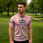 Personalised Galah Cockatoo Fighting in Pink Zipper Polo Shirt Australian Breast Cancer Spirit - Aussie Hoodie
