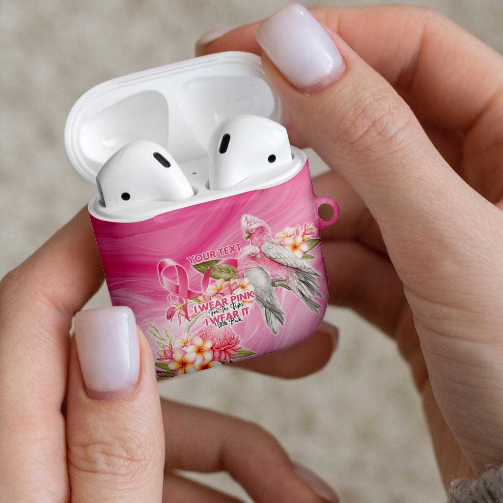 Personalised I Wear Pink For The Fight AirPods Case Australian Breast Cancer Spirit - Aussie Hoodie