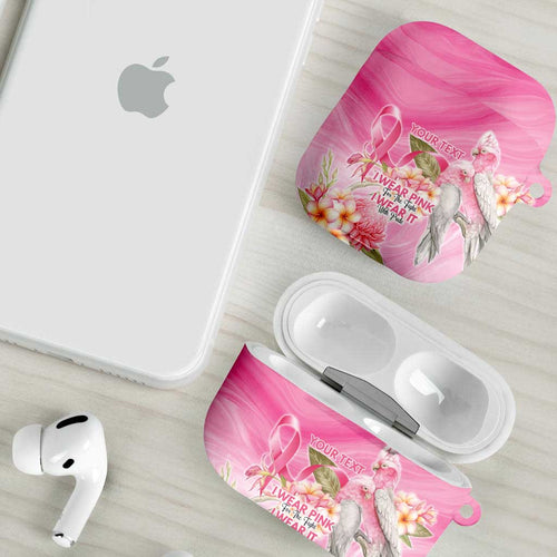 Personalised I Wear Pink For The Fight AirPods Case Australian Breast Cancer Spirit - Aussie Hoodie