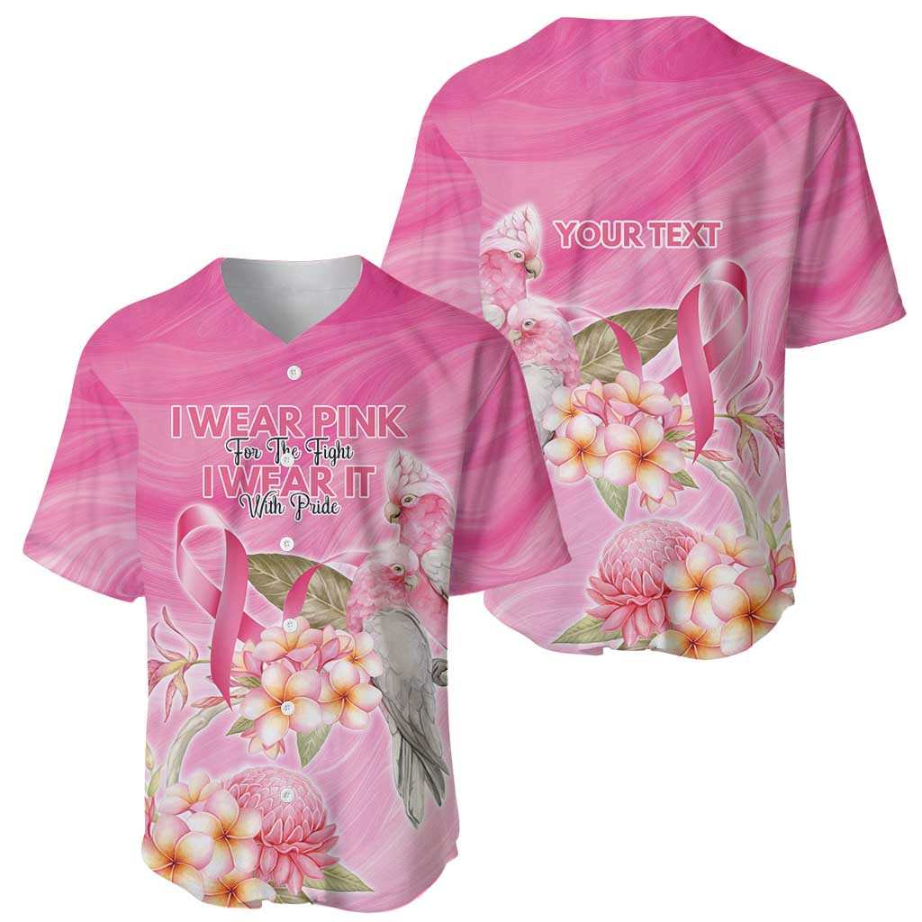 Personalised I Wear Pink For The Fight Baseball Jersey Australian Breast Cancer Spirit - Aussie Hoodie