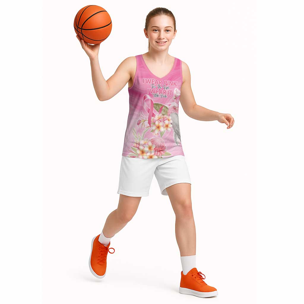 Personalised I Wear Pink For The Fight Basketball Jersey Australian Breast Cancer Spirit - Aussie Hoodie
