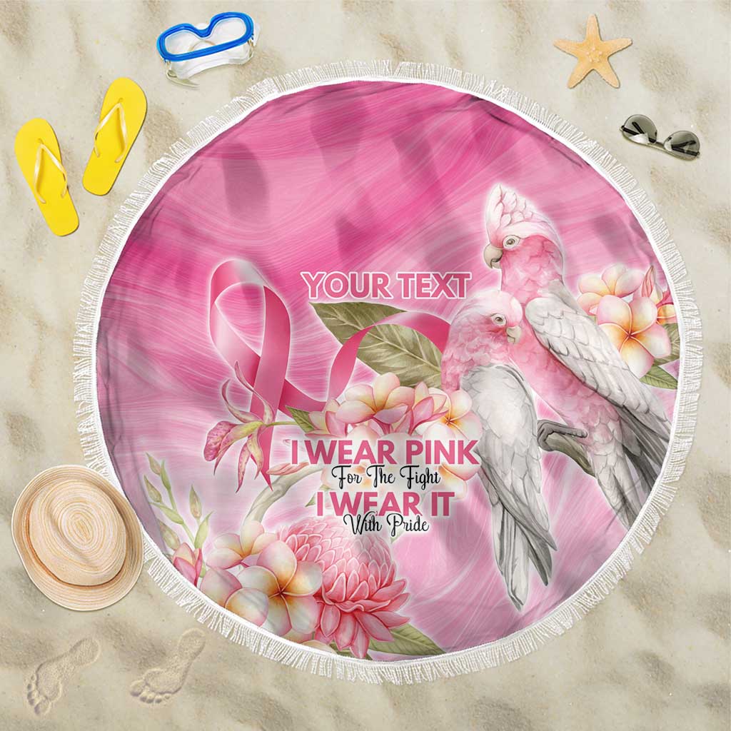 Personalised I Wear Pink For The Fight Beach Blanket Australian Breast Cancer Spirit - Aussie Hoodie