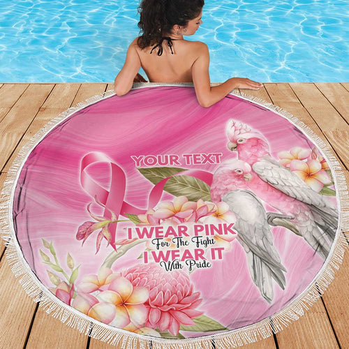 Personalised I Wear Pink For The Fight Beach Blanket Australian Breast Cancer Spirit - Aussie Hoodie