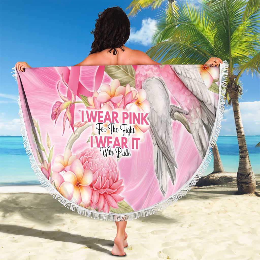 Personalised I Wear Pink For The Fight Beach Blanket Australian Breast Cancer Spirit - Aussie Hoodie