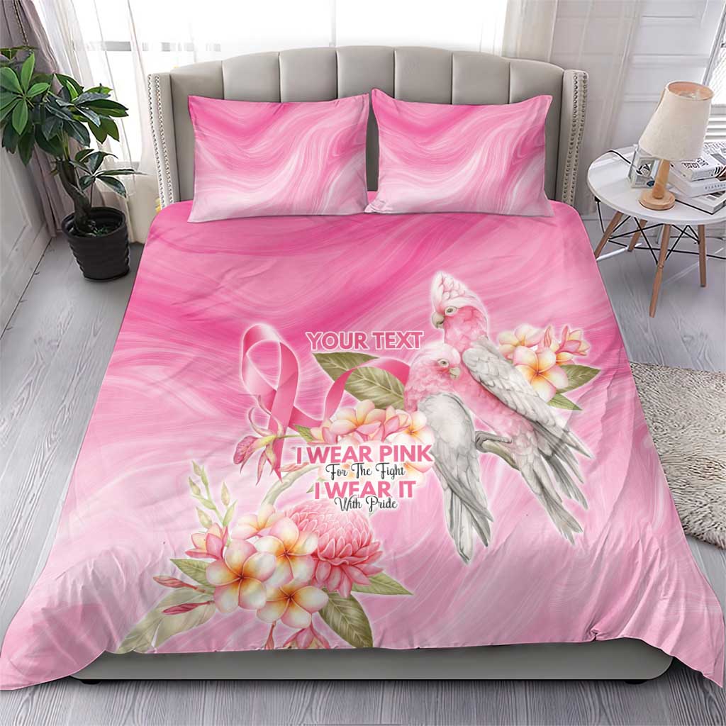 Personalised I Wear Pink For The Fight Bedding Set Australian Breast Cancer Spirit - Aussie Hoodie
