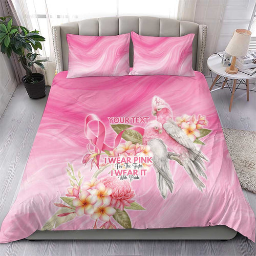 Personalised I Wear Pink For The Fight Bedding Set Australian Breast Cancer Spirit - Aussie Hoodie
