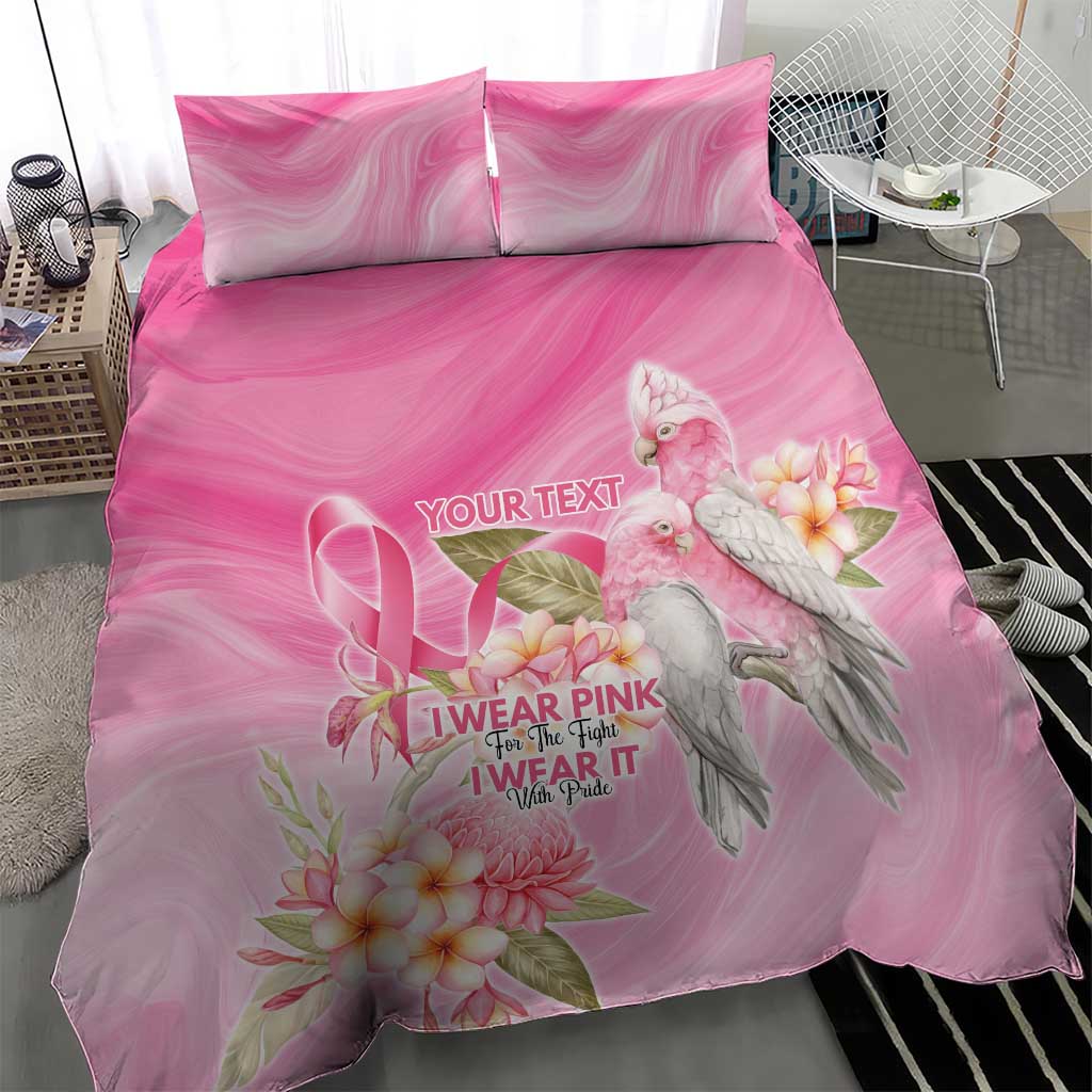 Personalised I Wear Pink For The Fight Bedding Set Australian Breast Cancer Spirit - Aussie Hoodie