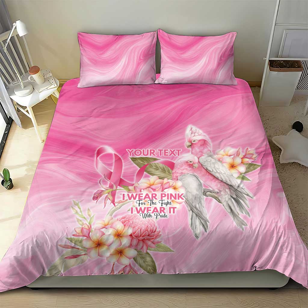 Personalised I Wear Pink For The Fight Bedding Set Australian Breast Cancer Spirit - Aussie Hoodie