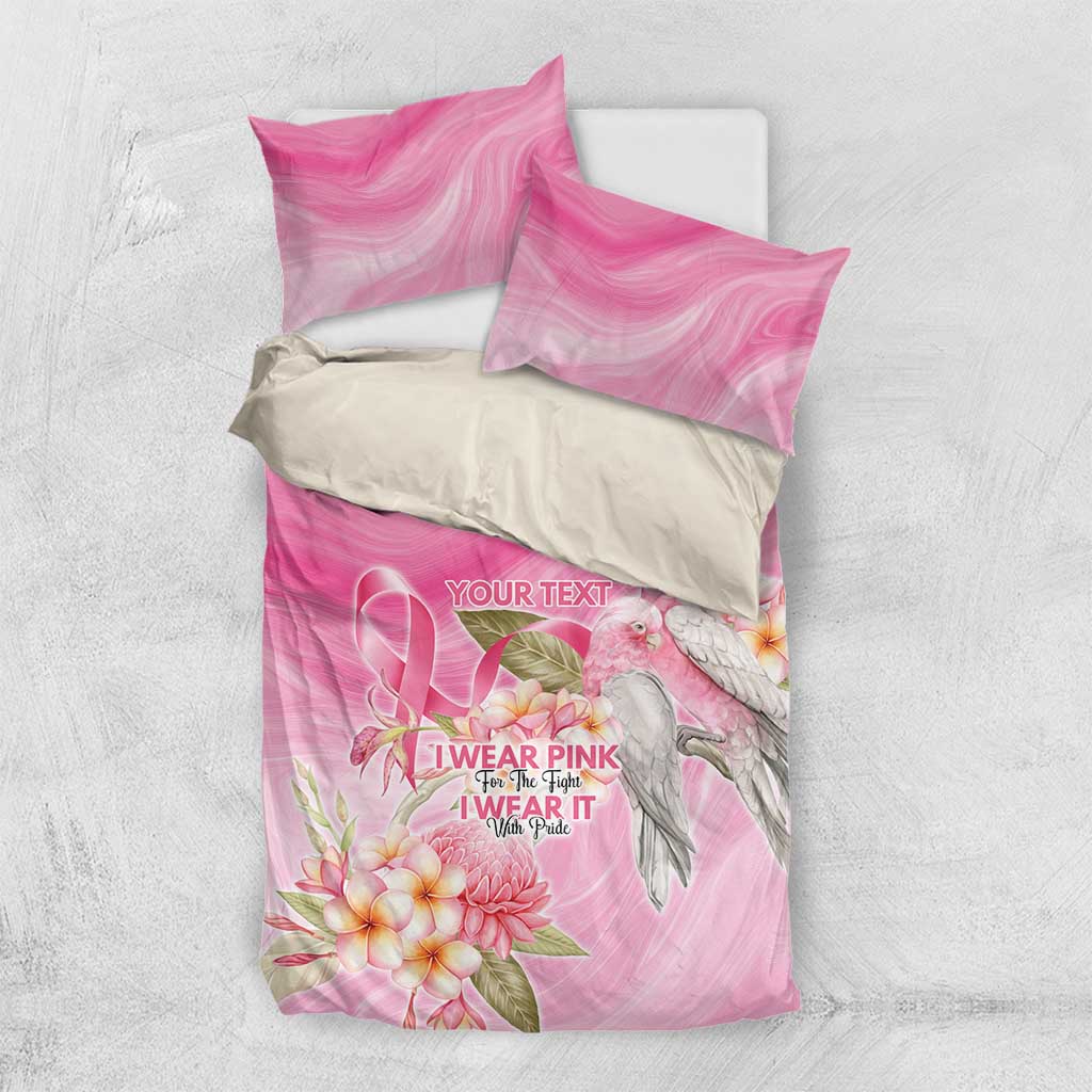 Personalised I Wear Pink For The Fight Bedding Set Australian Breast Cancer Spirit - Aussie Hoodie