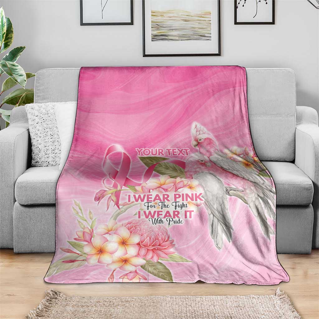 Personalised I Wear Pink For The Fight Blanket Australian Breast Cancer Spirit - Aussie Hoodie