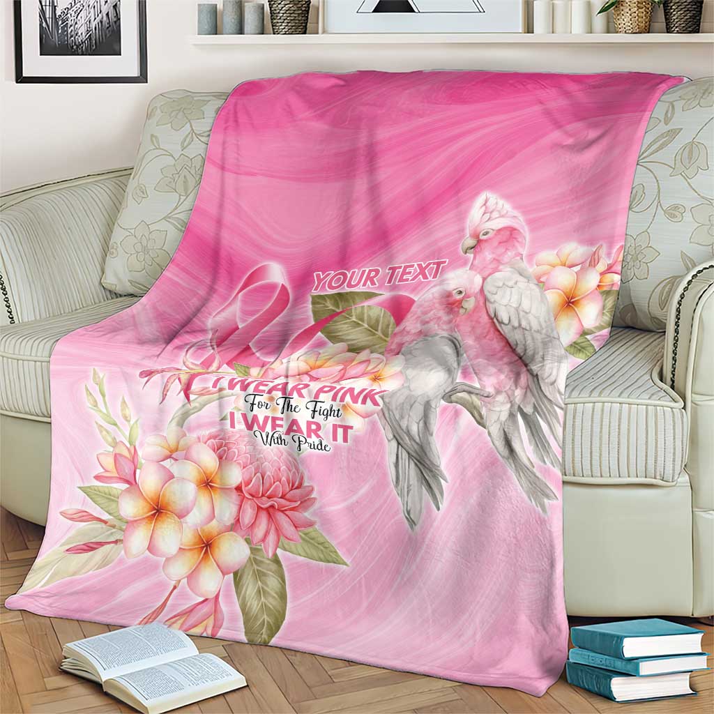 Personalised I Wear Pink For The Fight Blanket Australian Breast Cancer Spirit - Aussie Hoodie
