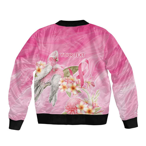 Personalised I Wear Pink For The Fight Bomber Jacket Australian Breast Cancer Spirit - Aussie Hoodie