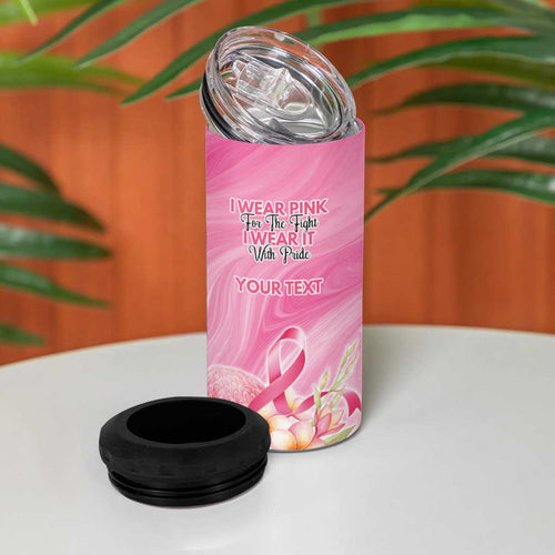 Personalised I Wear Pink For The Fight 4 in 1 Can Cooler Tumbler Australian Breast Cancer Spirit - Aussie Hoodie