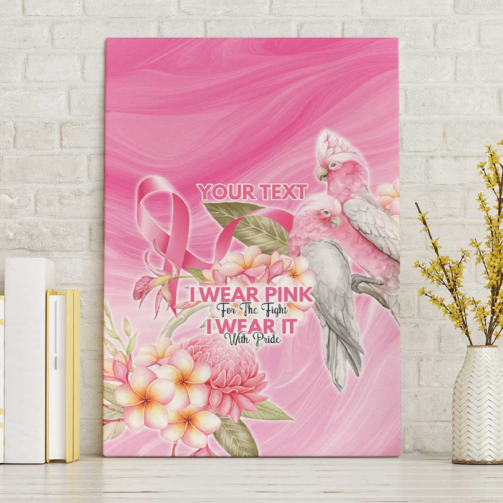 Personalised I Wear Pink For The Fight Canvas Wall Art Australian Breast Cancer Spirit - Aussie Hoodie