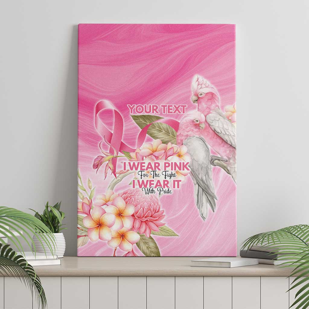 Personalised I Wear Pink For The Fight Canvas Wall Art Australian Breast Cancer Spirit - Aussie Hoodie