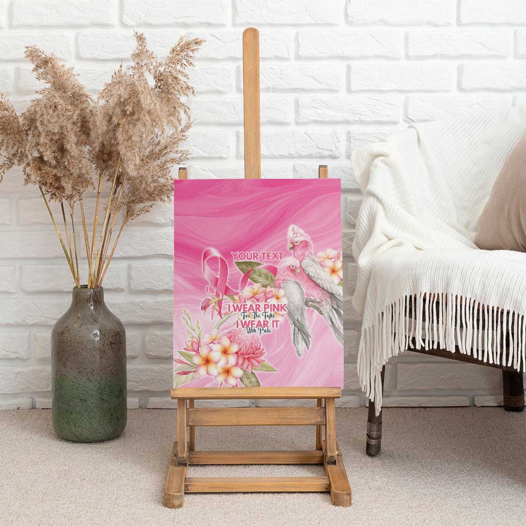 Personalised I Wear Pink For The Fight Canvas Wall Art Australian Breast Cancer Spirit - Aussie Hoodie
