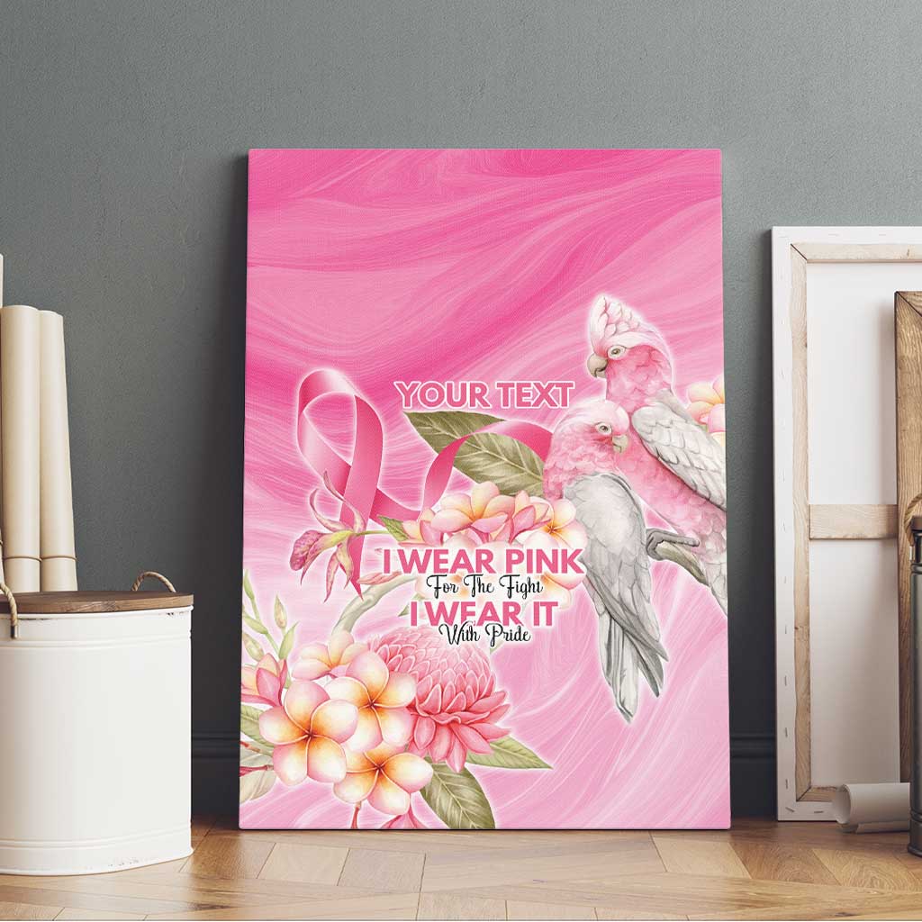 Personalised I Wear Pink For The Fight Canvas Wall Art Australian Breast Cancer Spirit - Aussie Hoodie